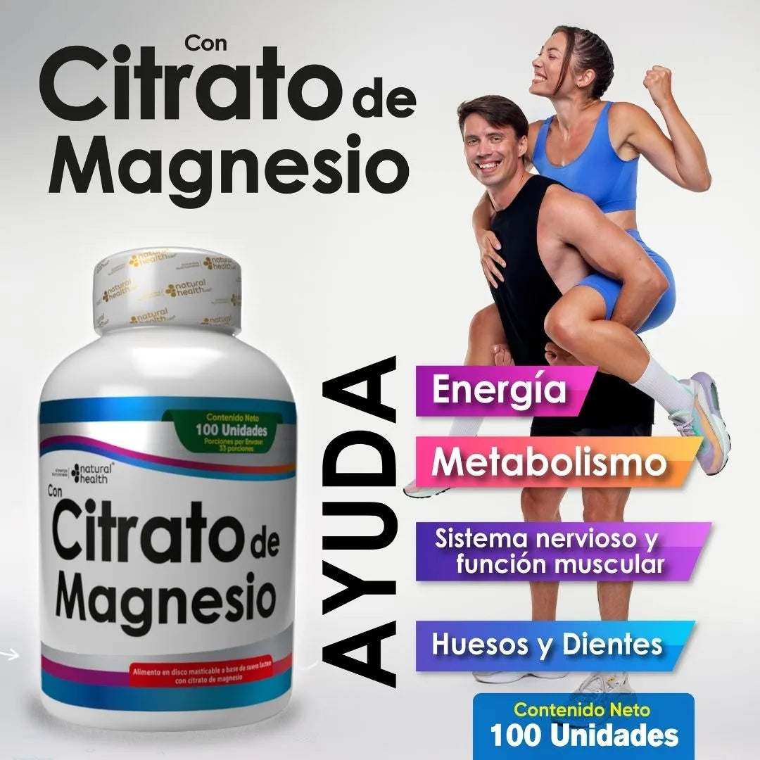 Pack de Bienestar: 2 Frascos de Citrato de Magnesio (100 unidades c/u)